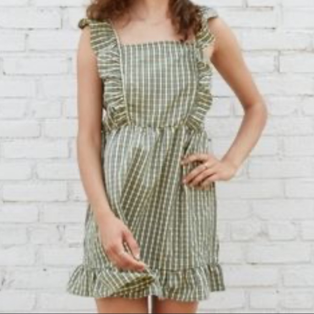 Wild Fable Ruffled Smocked Sundress Green and Yellow Size XL